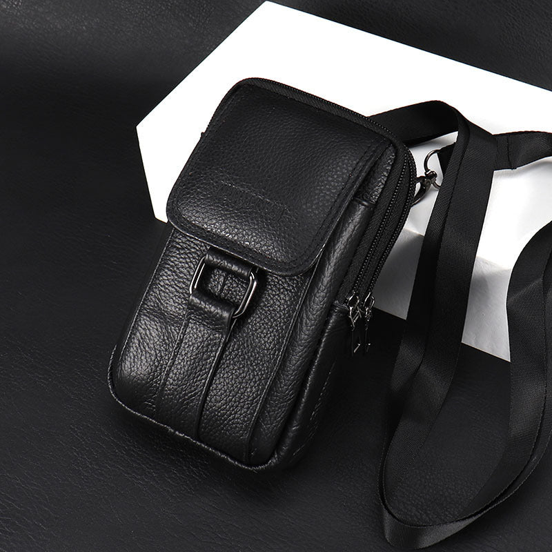 Leather Men's Mobile Phone Bag Multifunctional Waist Bag