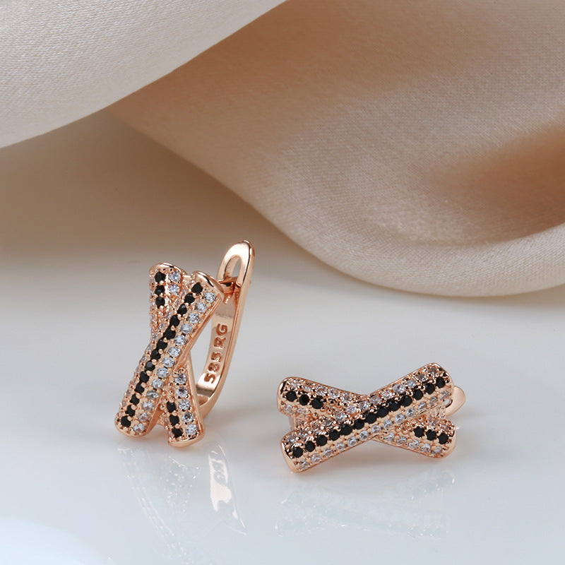 Trendy Hollow-out X-shaped Elegant All-match Women's Earrings Accessories