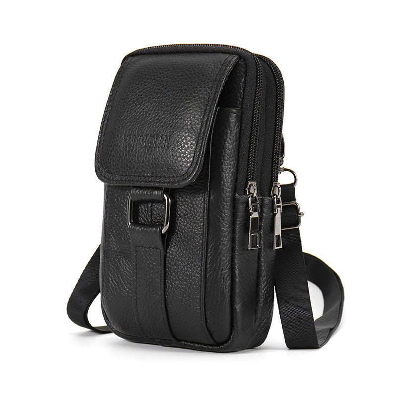 Leather Men's Mobile Phone Bag Multifunctional Waist Bag